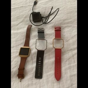Large Fitbit (Blaze)+ 3 bands + charger